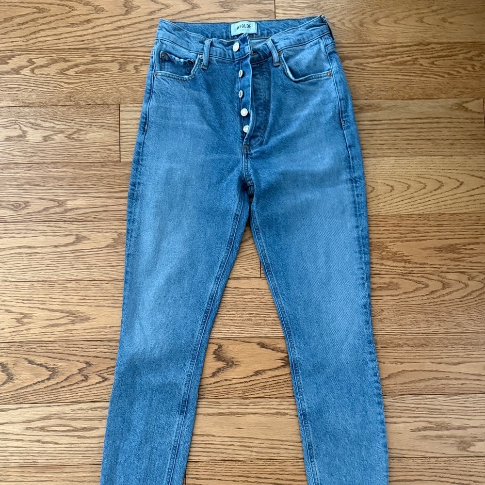 AGOLDE Nico High Rise Slim Ankle Jeans in Murmur, 25